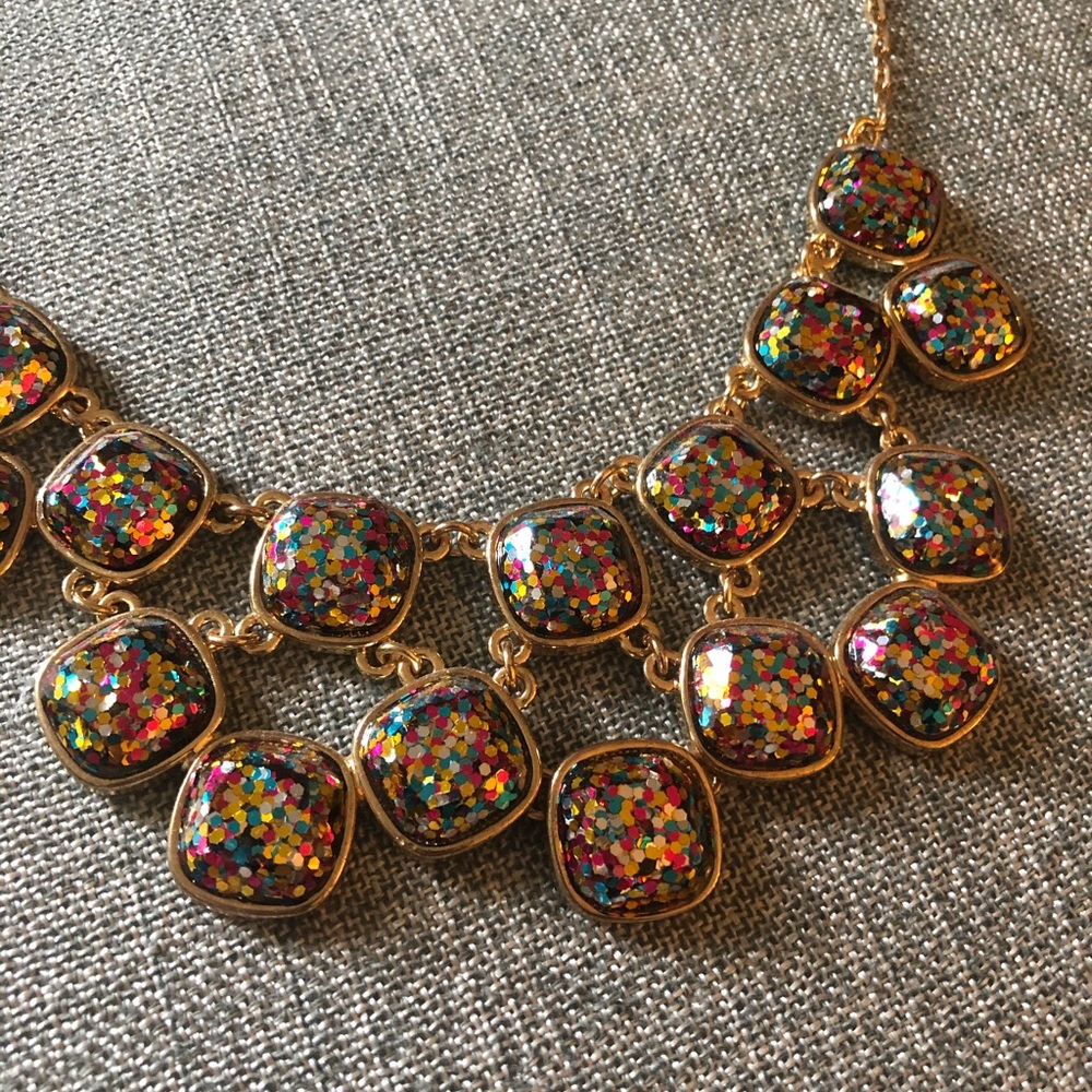 Liz Claiborne Statement Necklace Gold Multi-Color